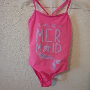 Wonder Nation girl's one-piece mermaid swimsuit xs/xch